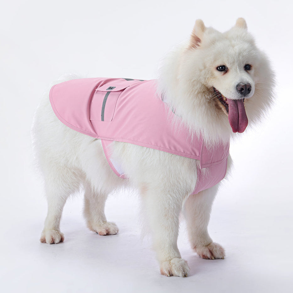 Waterproof Dog Raincoat for Medium & Large Dogs(Blossom Pink)