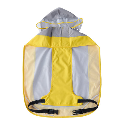 Waterproof Dog Raincoat for Medium & Large Dogs(Yellow-Grey)