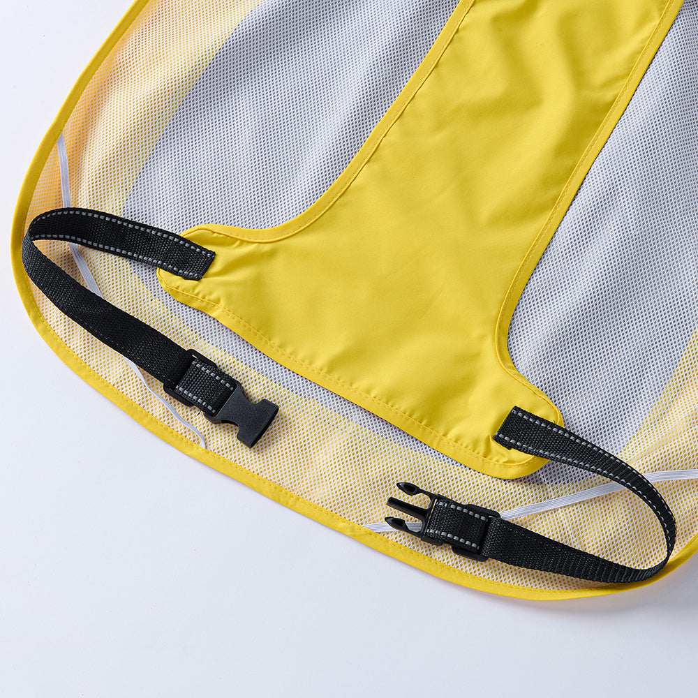 Waterproof Dog Raincoat for Medium & Large Dogs(Yellow-Grey)