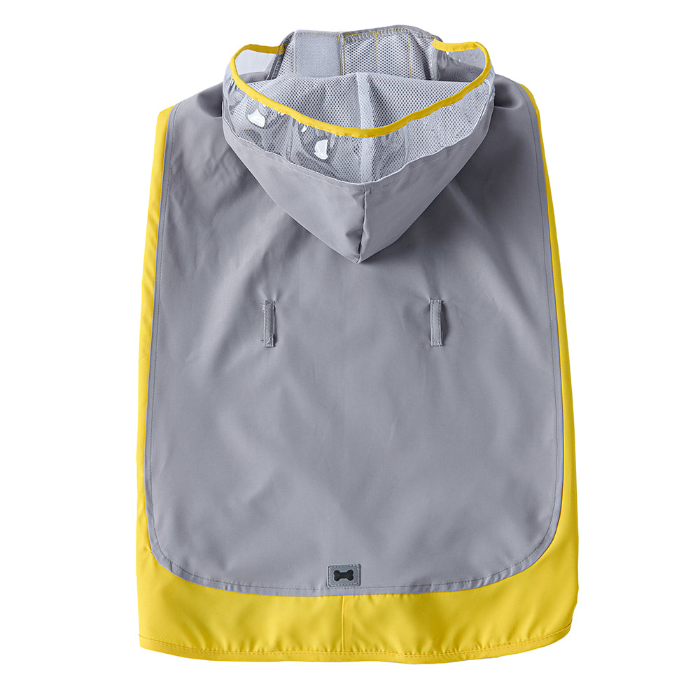 Waterproof Dog Raincoat for Medium & Large Dogs(Yellow-Grey)