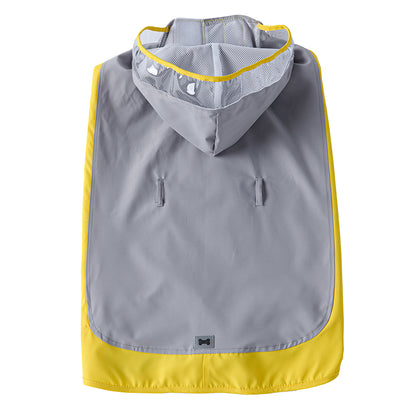 Waterproof Dog Raincoat for Medium & Large Dogs(Yellow-Grey)