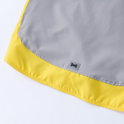 Waterproof Dog Raincoat for Medium & Large Dogs(Yellow-Grey)