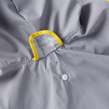 Waterproof Dog Raincoat for Medium & Large Dogs(Yellow-Grey)