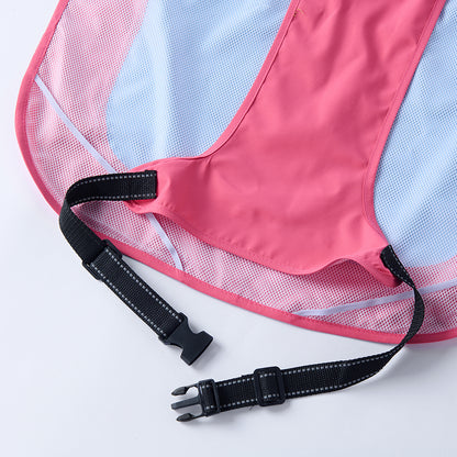 Waterproof Dog Raincoat for Medium & Large Dogs(Pink-Blue)