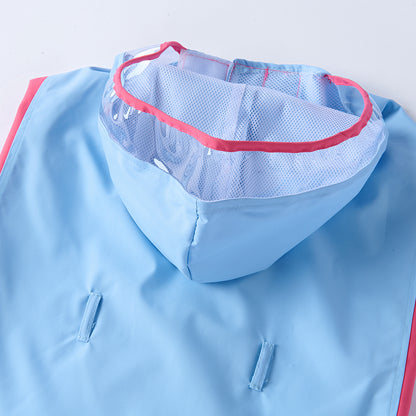 Waterproof Dog Raincoat for Medium & Large Dogs(Pink-Blue)