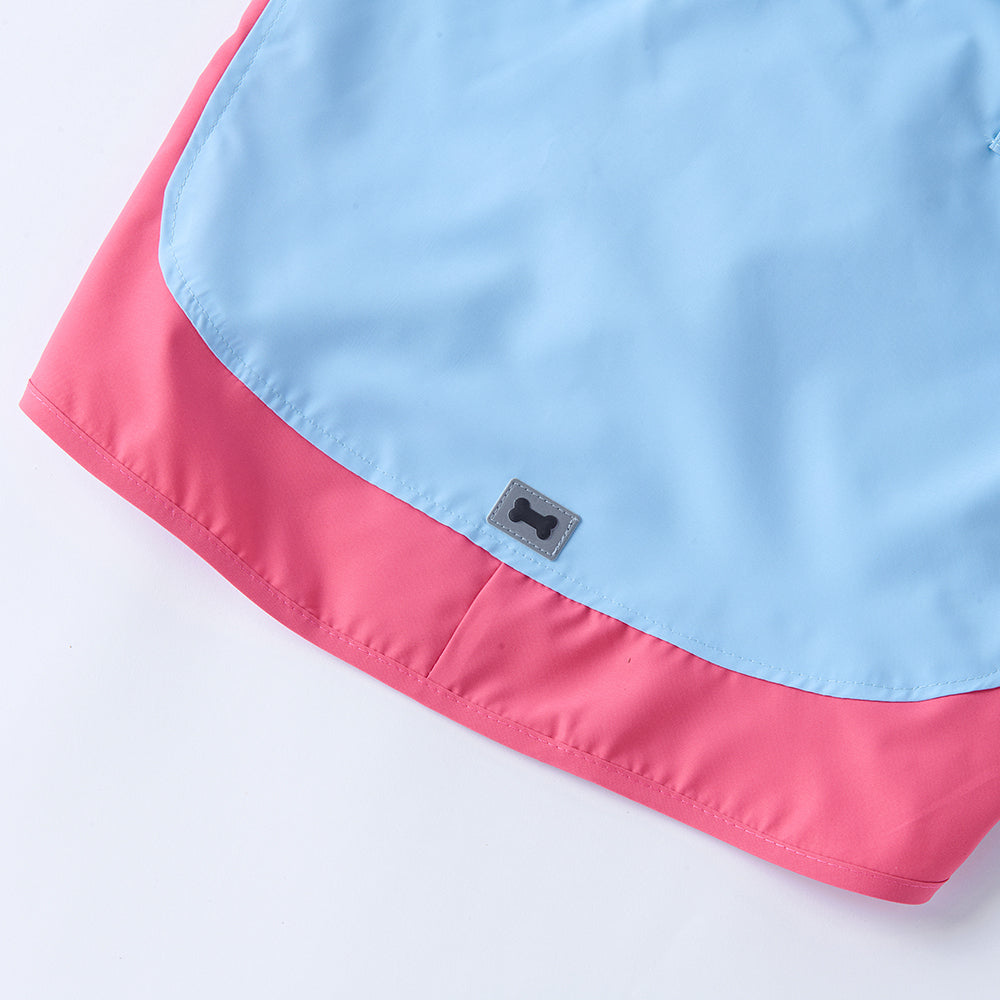 Waterproof Dog Raincoat for Medium & Large Dogs(Pink-Blue)