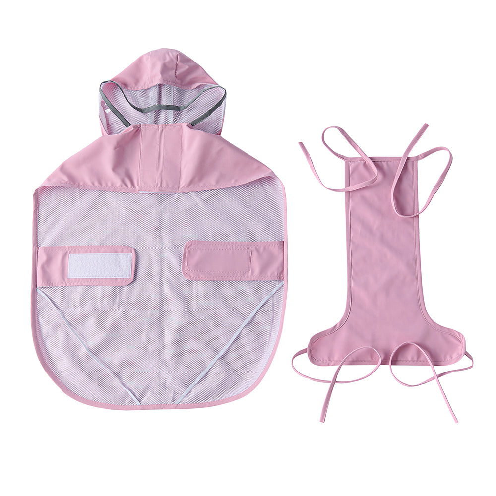 Waterproof Dog Raincoat for Medium & Large Dogs(Blossom Pink)