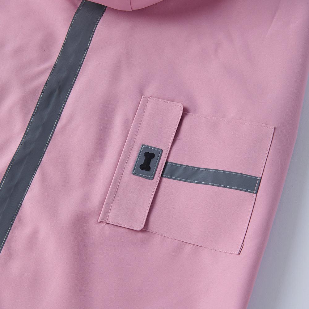 Waterproof Dog Raincoat for Medium & Large Dogs(Blossom Pink)