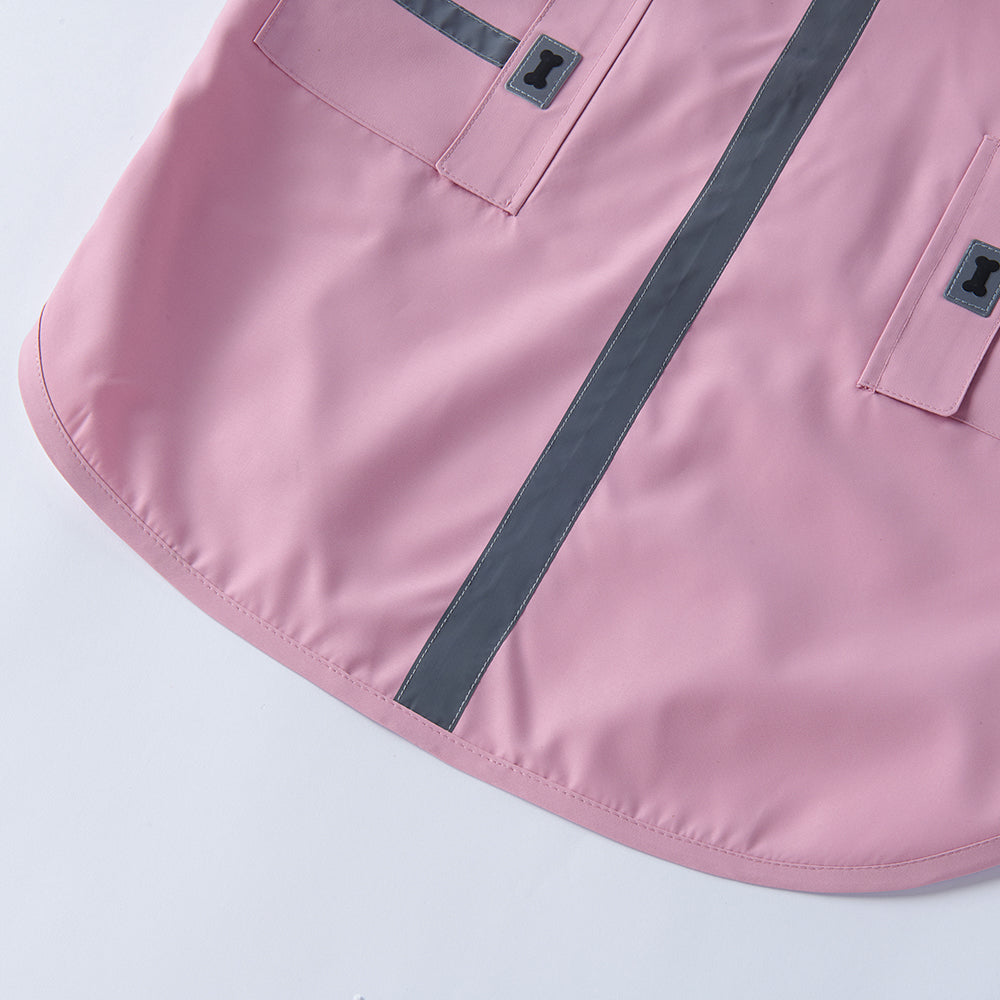 Waterproof Dog Raincoat for Medium & Large Dogs(Blossom Pink)