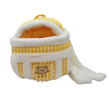 Travel Pet Carrier Bag; Breathable sling for small dogs and cats (5-10lbs)(Sunny Yellow Bear)