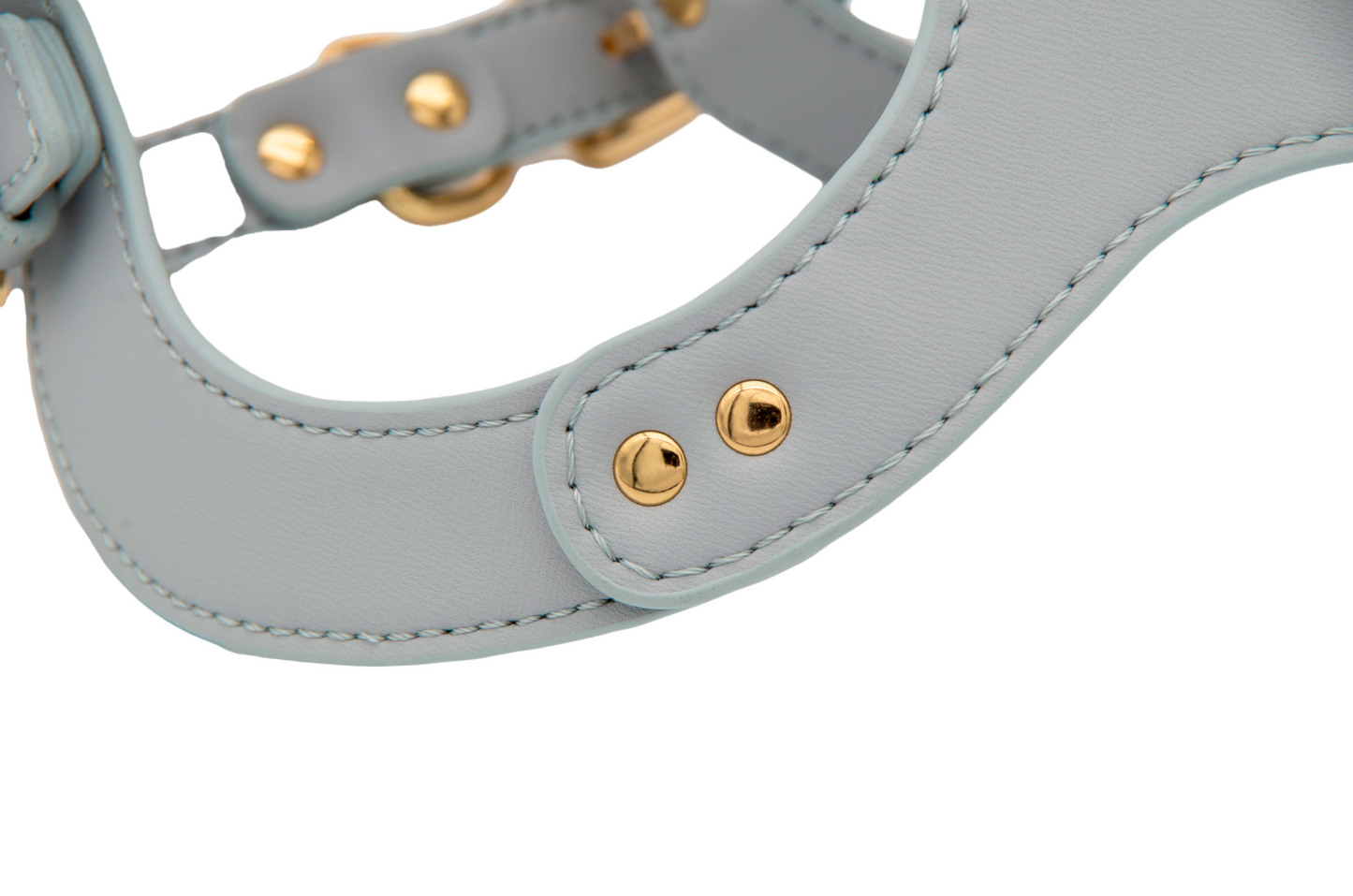 Small Dog PU Leather Harness & Leash Set (Fits Chest 26-50cm)(Moonlight Grey)