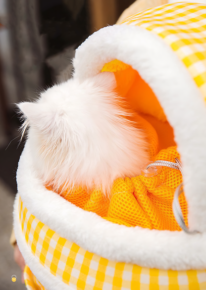 Travel Pet Carrier Bag; Breathable sling for small dogs and cats (5-10lbs)(Sunny Yellow Bear)