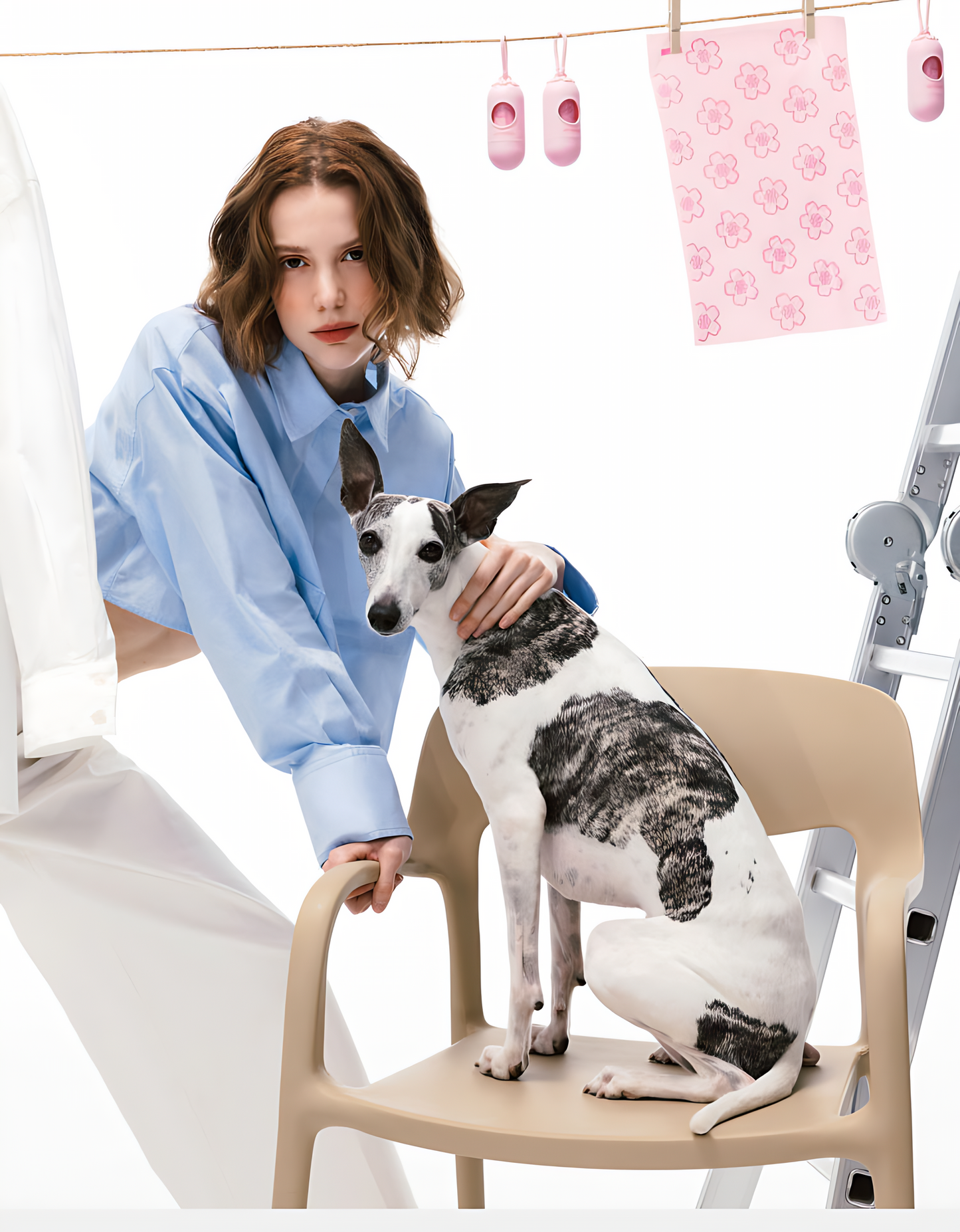 Dog Poop Bag Dispenser with Cherry Blossom Scented Bags