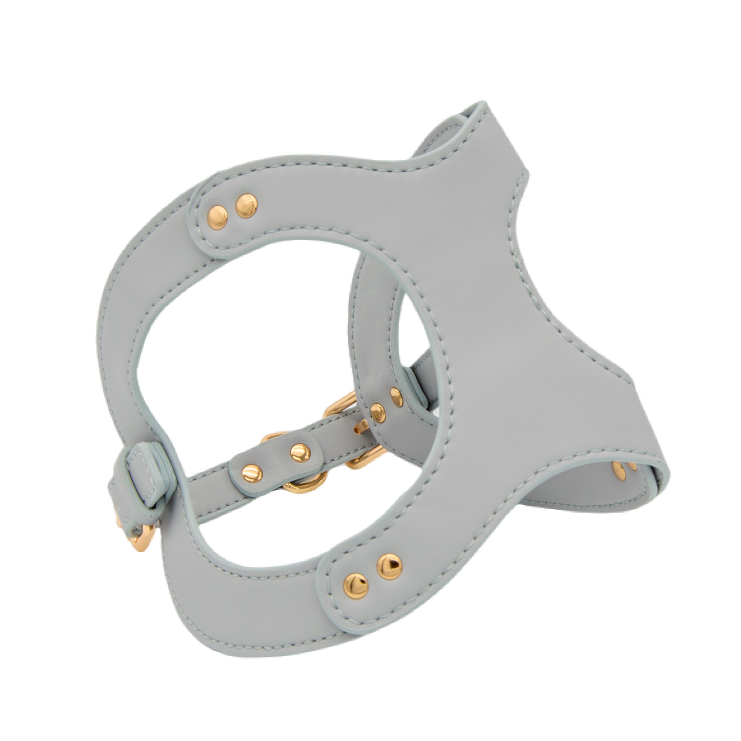 Small Dog PU Leather Harness & Leash Set (Fits Chest 26-50cm)(Moonlight Grey)