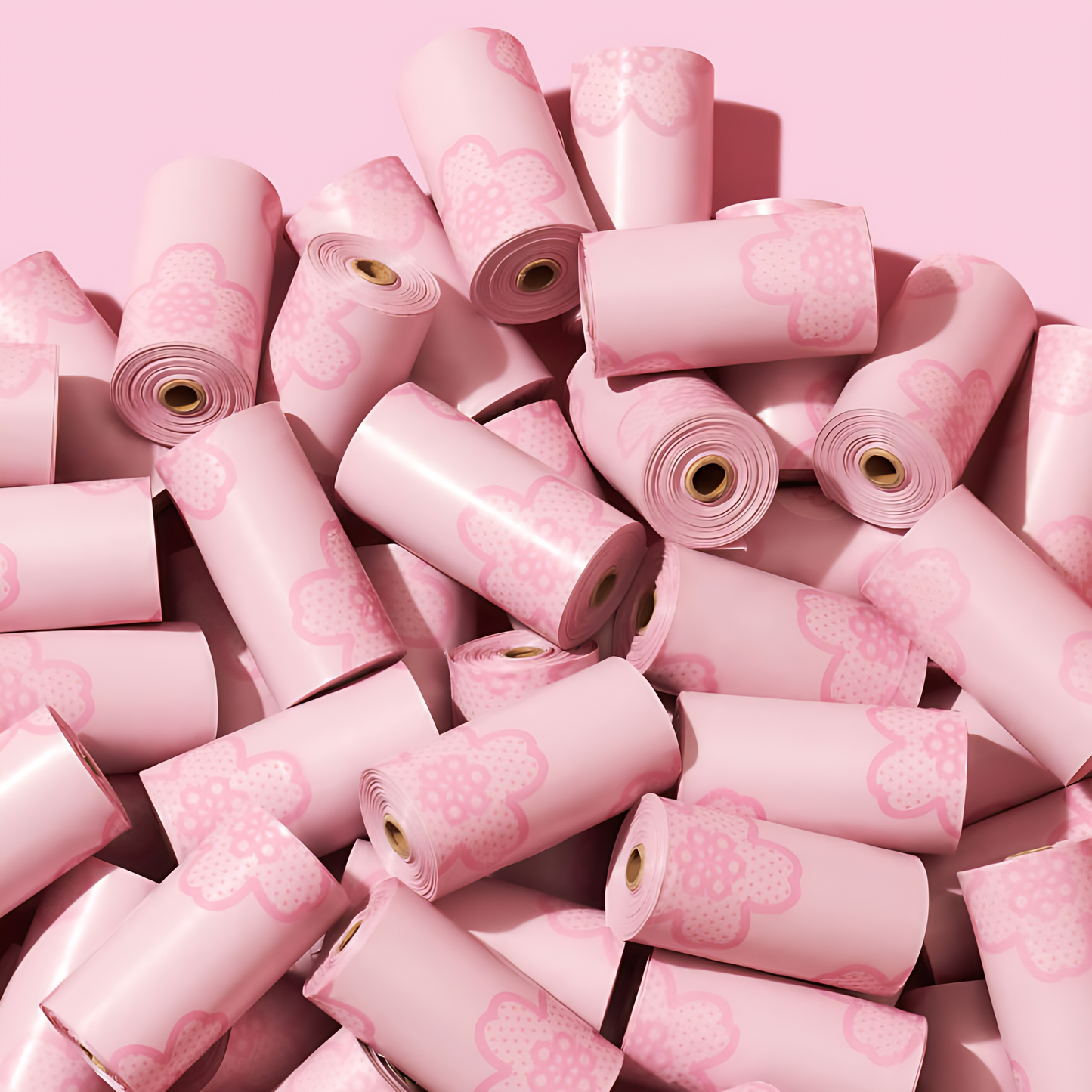 Dog Poop Bag Dispenser with Cherry Blossom Scented Bags