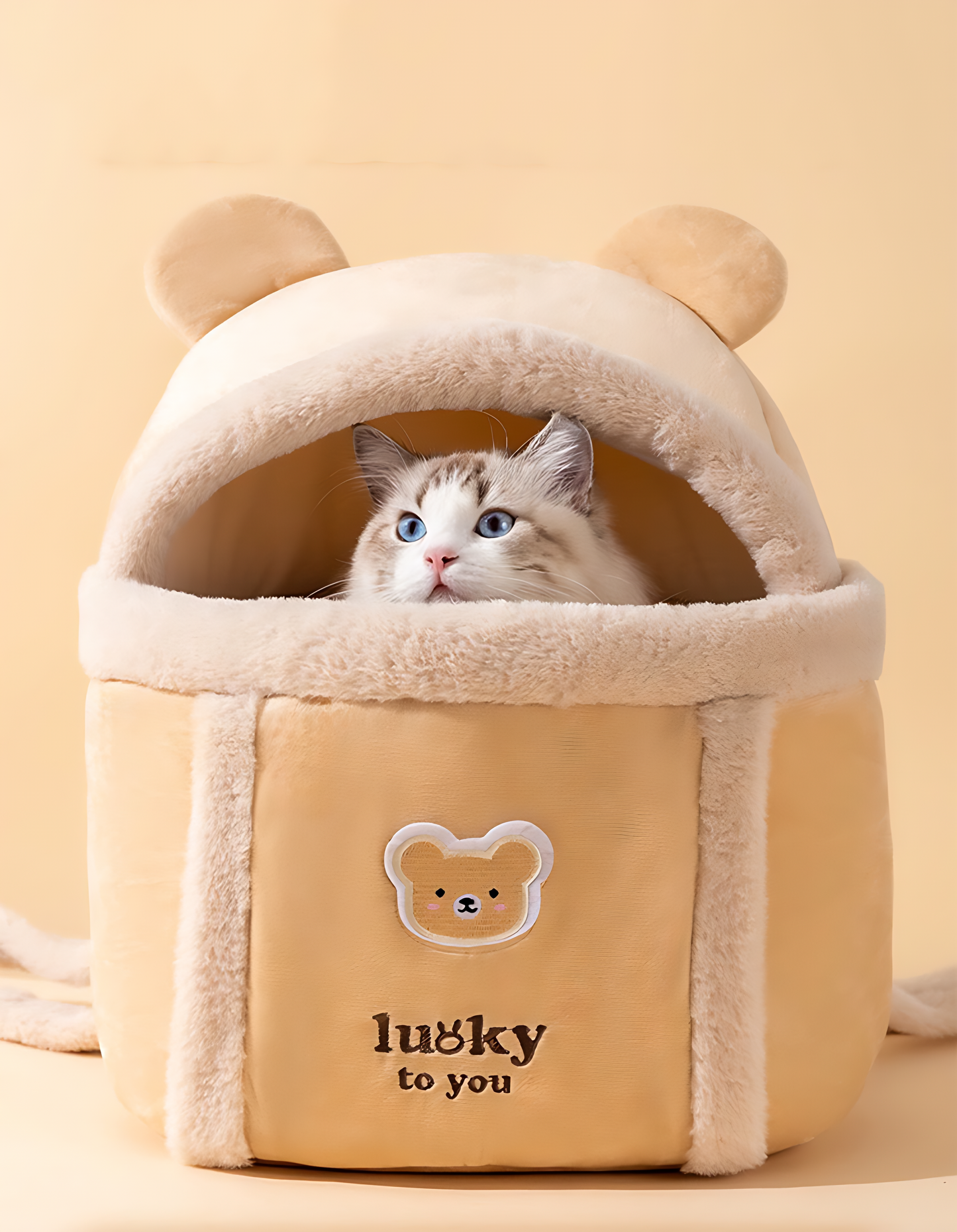 Travel Pet Carrier Bag; Breathable sling for small dogs and cats (5-10lbs)(Teddy Bear Brown)