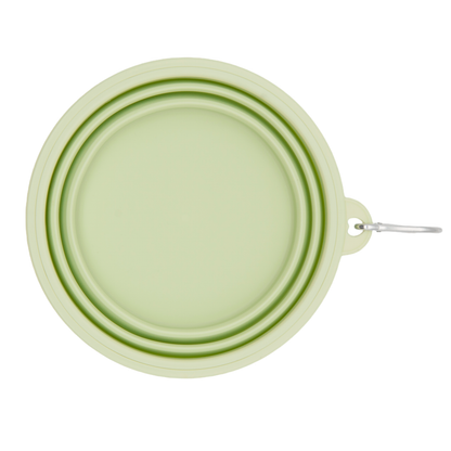 Collapsible Dog Bowls, Portable Travel Dog Bowl with Carabiner((Macaron Green)