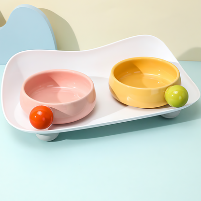 Candy Bean Ceramic Dog Bowl Set