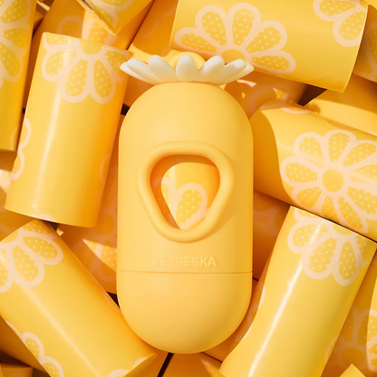 Dog Poop Bag Dispenser with Daisy Scented Bags