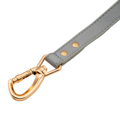 Small Dog PU Leather Harness & Leash Set (Fits Chest 26-50cm)(Moonlight Grey)