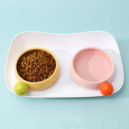 Candy Bean Ceramic Dog Bowl Set