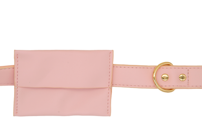 Medium Dog PU Leather Harness & Leash Set (Fits Chest 37-62cm)(Strawberry Milk Pink)