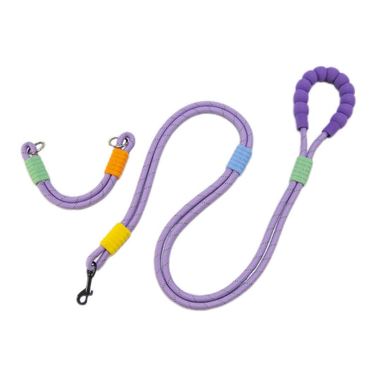 Heavy Duty Dog Collar & Leash Set with Comfort Padded Handle (Serene Purple)