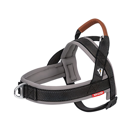 Heavy Duty Tactical Dog T-Harness for Medium & Large Dogs (Midnight Black)