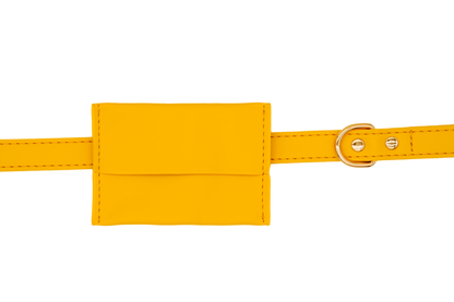 Medium Dog PU Leather Harness & Leash Set (Fits Chest 37-62cm)(Sunshine Day Yellow)
