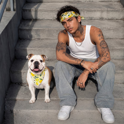 Matching Fruit Bandanas for Pets & Owners, Unisex Bandanas for Male & Female, Adjustable Summer Bandana
