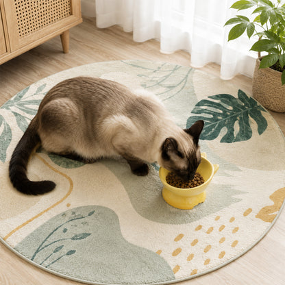 Elevated Cat Bowl, Raised Cat Food Bowl with Cute Cat Ear Design, Deep Pet Food Bowl for Small & Medium Cats and Dogs, Easy to Clean Dog Food Bowl, 5.31 Inch Yellow