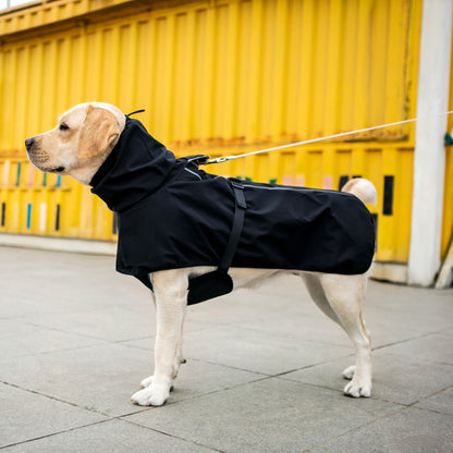 Waterproof Dog Raincoat for Large Dogs(Black)