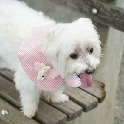 Plaid Dog Bandana(Peach Pink)