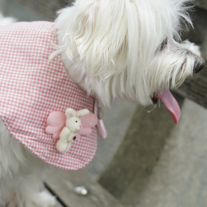 Plaid Dog Bandana(Peach Pink)