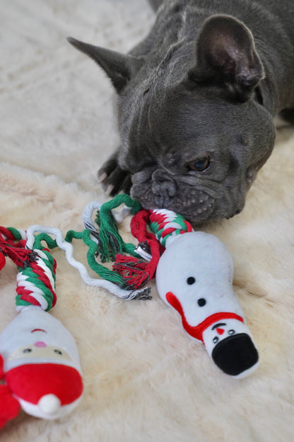 Knot Rope Tug Dog Toy, Christmas Collection(Snowman)
