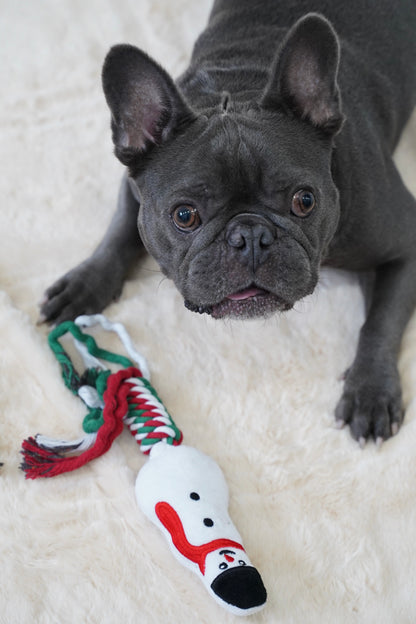 Knot Rope Tug Dog Toy, Christmas Collection(Snowman)