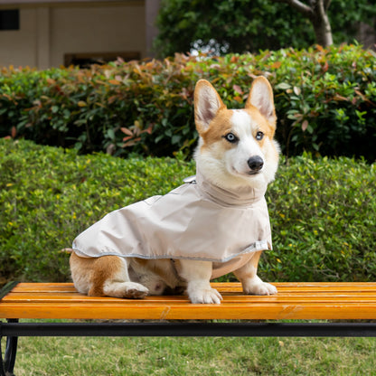 Waterproof Dog Raincoat for Large Dogs(Beige)