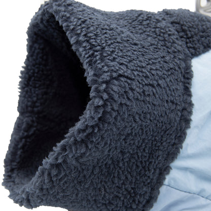 Winter Warmth & Windproof Dog Coat — Plush, Harness-Integrated & Easy Wear (Blue)