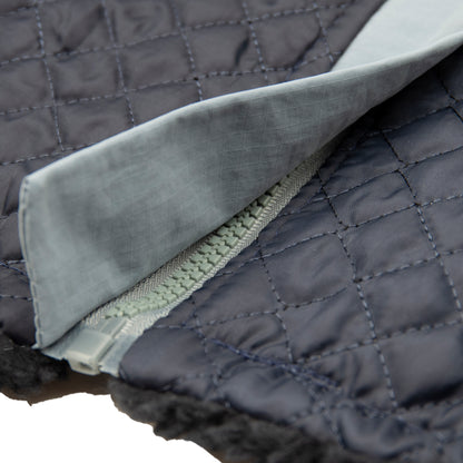 Winter Warmth & Windproof Dog Coat — Plush, Harness-Integrated & Easy Wear (Blue)