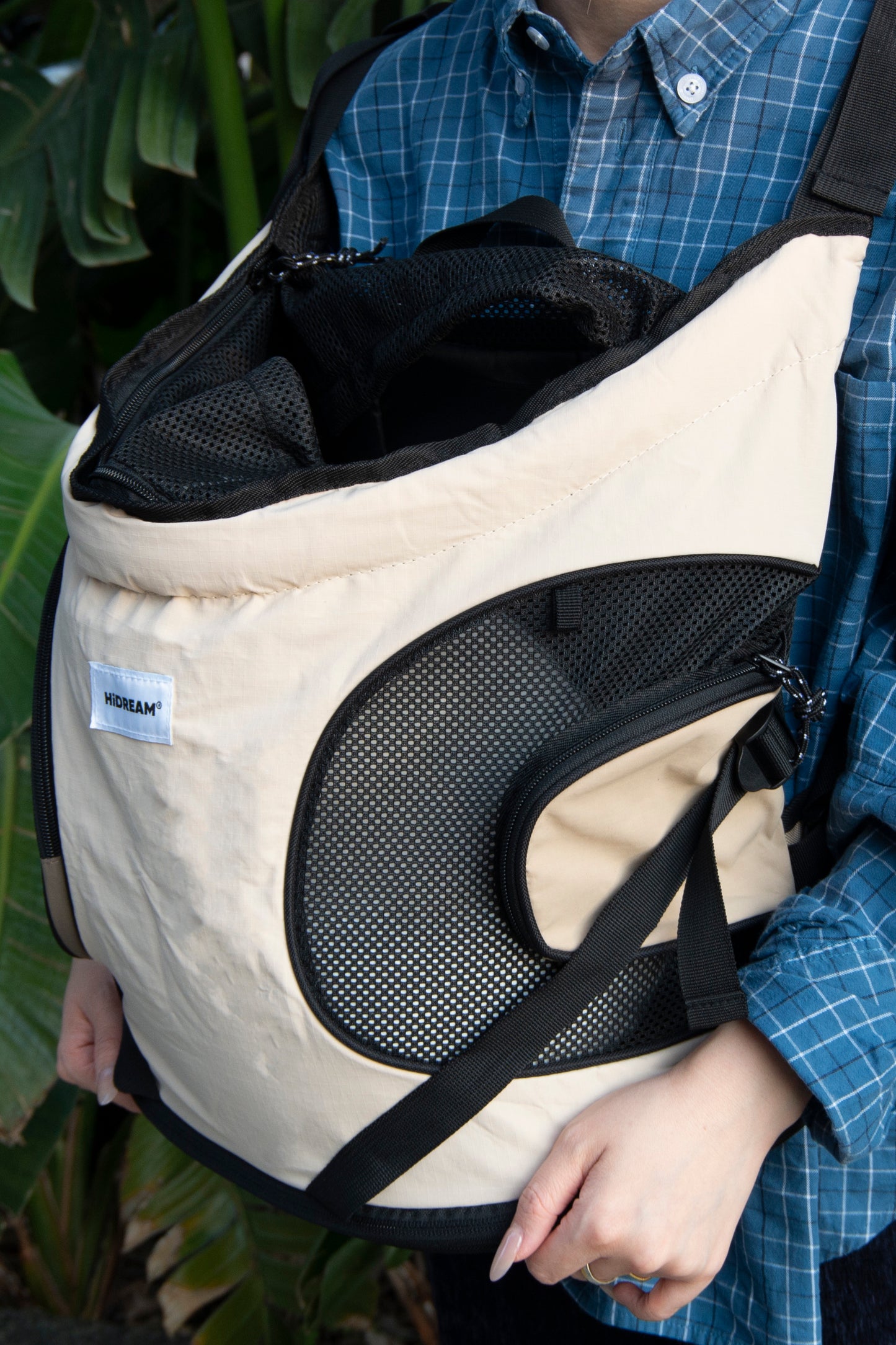 Breathable Canvas Dog Carrier Backpack, Forward Facing(Milk Brown)