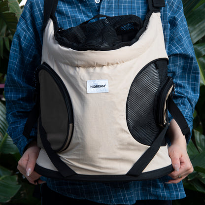 Breathable Canvas Dog Carrier Backpack, Forward Facing(Milk Brown)