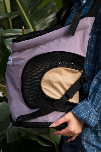 Breathable Canvas Dog Carrier Backpack, Forward Facing(Hibiscus Purple)