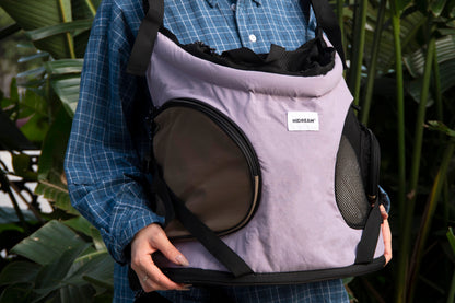 Breathable Canvas Dog Carrier Backpack, Forward Facing(Hibiscus Purple)