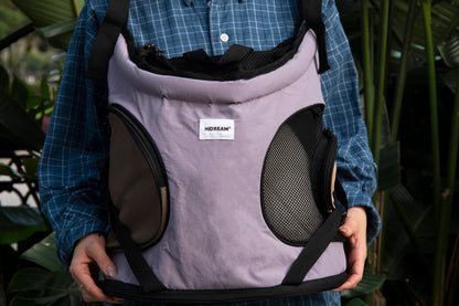 Breathable Canvas Dog Carrier Backpack, Forward Facing(Hibiscus Purple)
