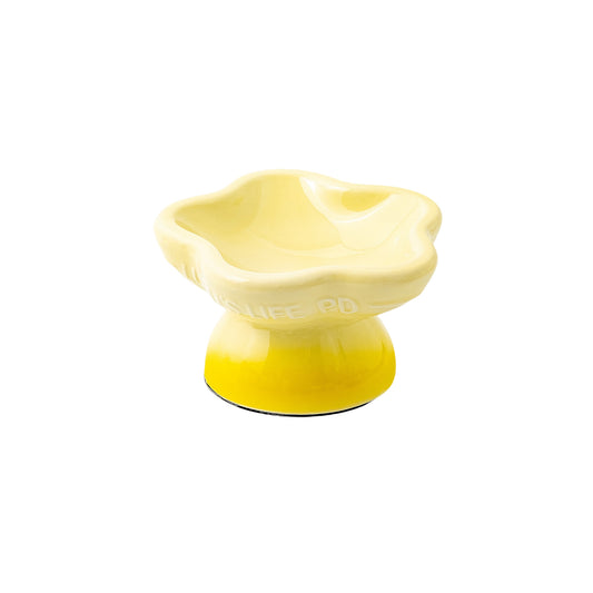 Flower Gradient Ceramic Pet Bowl (Yellow)