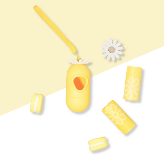 Dog Poop Bag Dispenser with Daisy Scented Bags