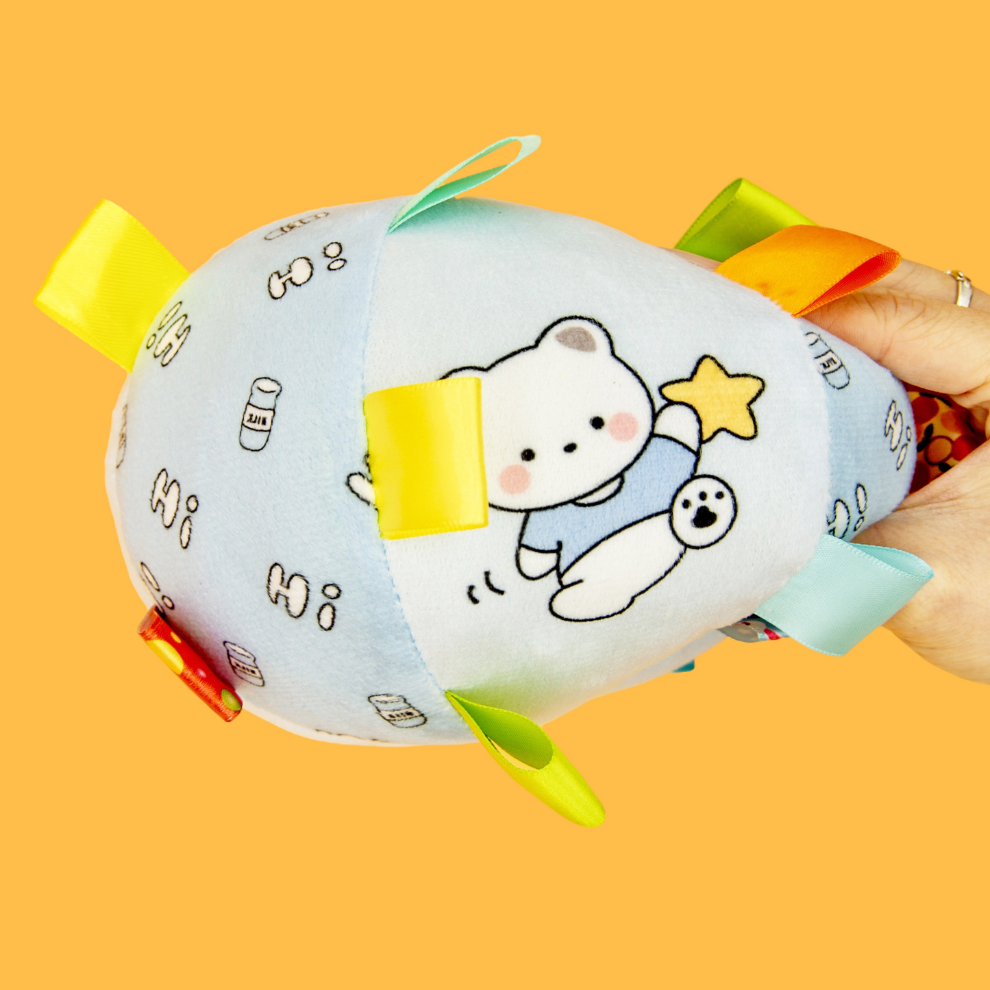 Blue Starry Bear Grab Tabs Ball Toy for Dogs