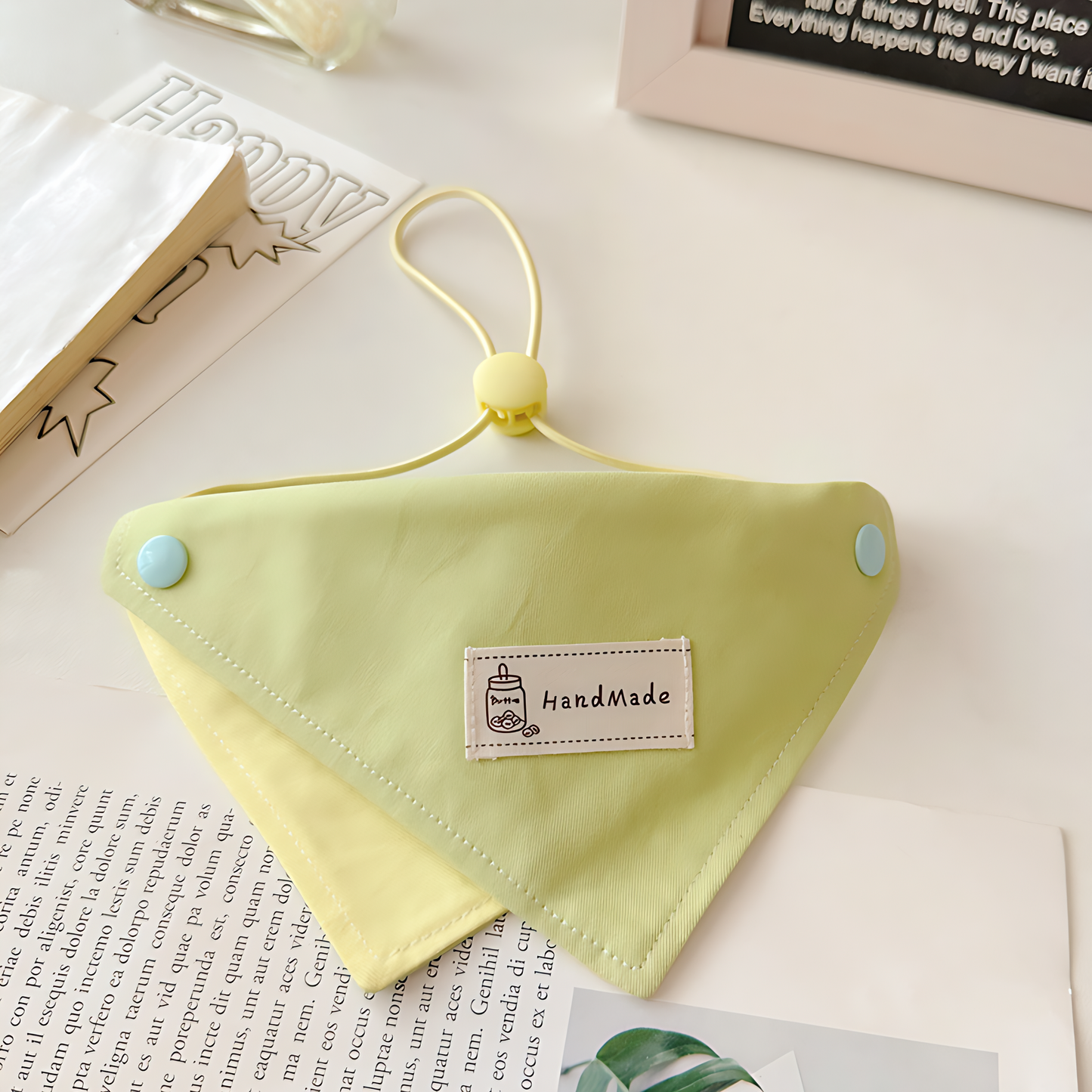 Macaron Dog Bandana(Mustard Green)