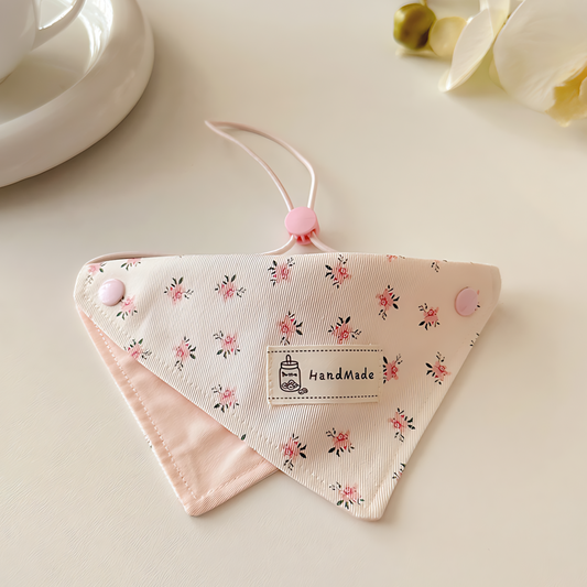 Macaron Dog Bandana(Pink Floral)