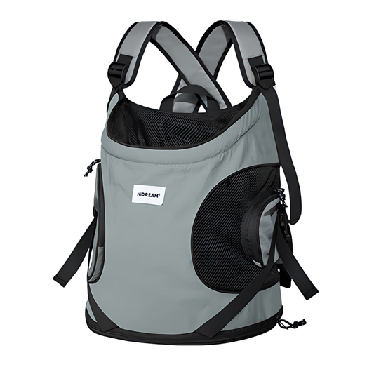 Breathable Canvas Dog Carrier Backpack, Forward Facing(Volcano Gray)